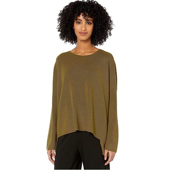 🎁 Eileen Fisher Merino Wool High/low Top - Picture 2 of 9